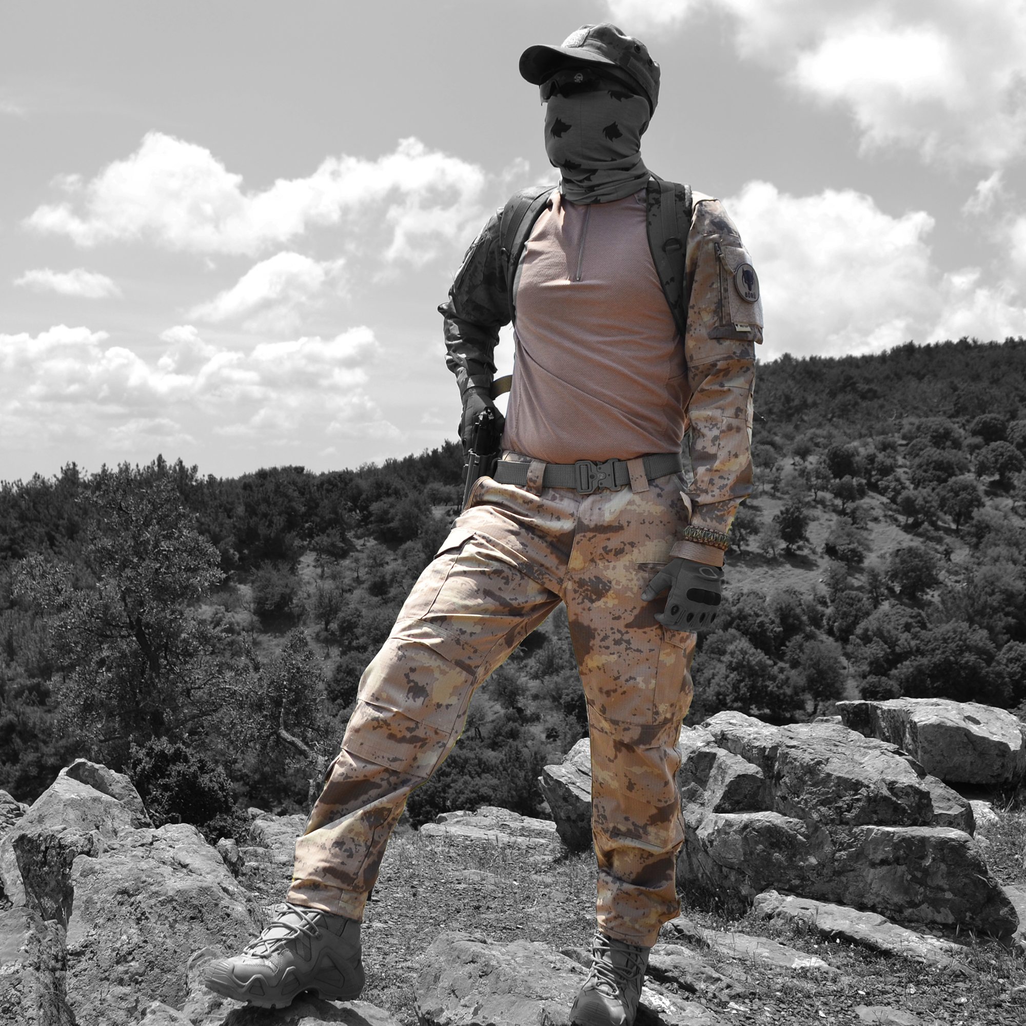 (ESKİ SERİ) Jandarma Kamuflaj Operasyon Takım, Operasyon Combat Tişörtü Kamuflaj Pantolon 