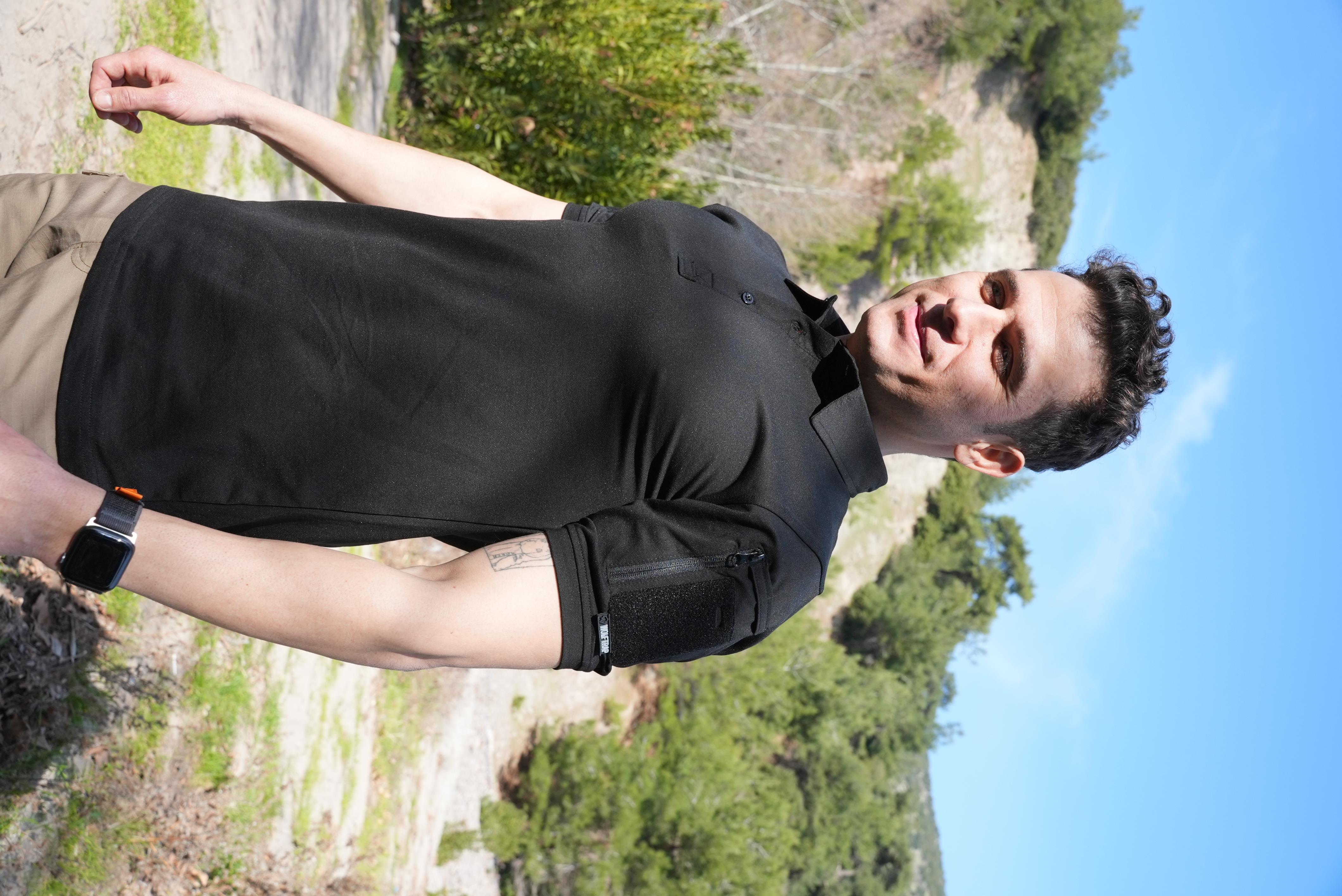 KAPAN 2 Cepli Polo Yaka Kısa Kollu Taktik T-Shirt Siyah