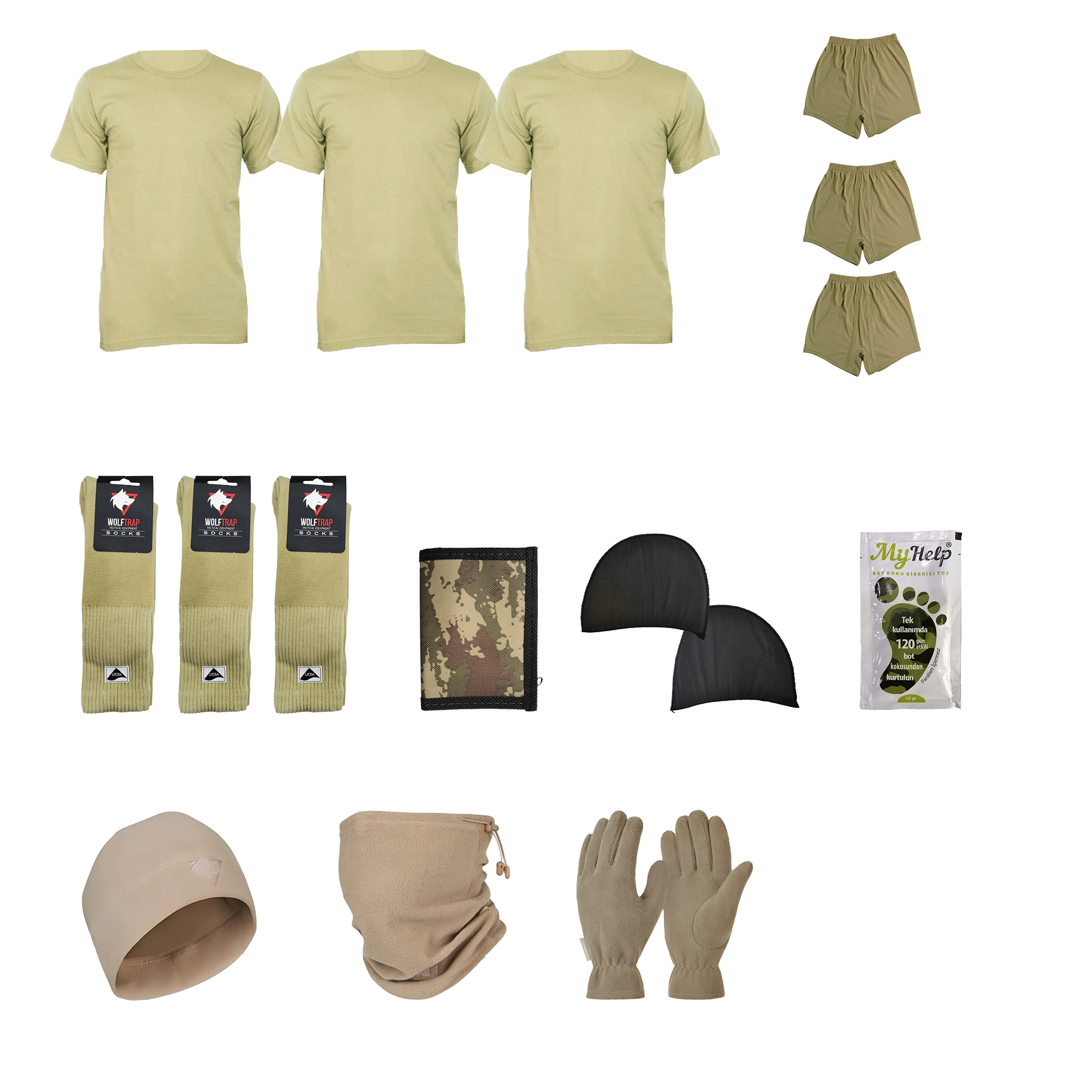 3lü Kışlık Acemi Bedelli Asker Seti, Kışlık Askeri Malzeme Paketi, Ekonomik Acemi Bedelli Asker Seti