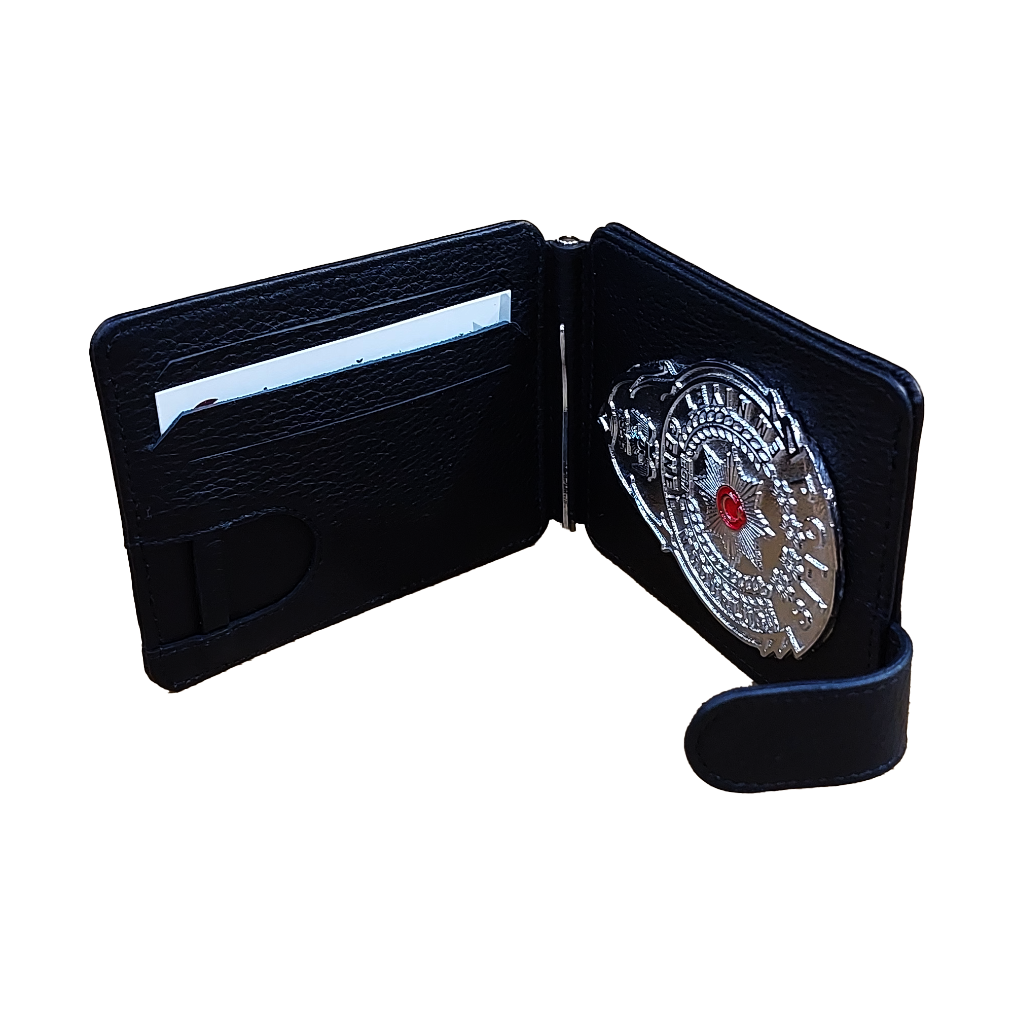 Polis Rozetli Deri Kartlık Siyah