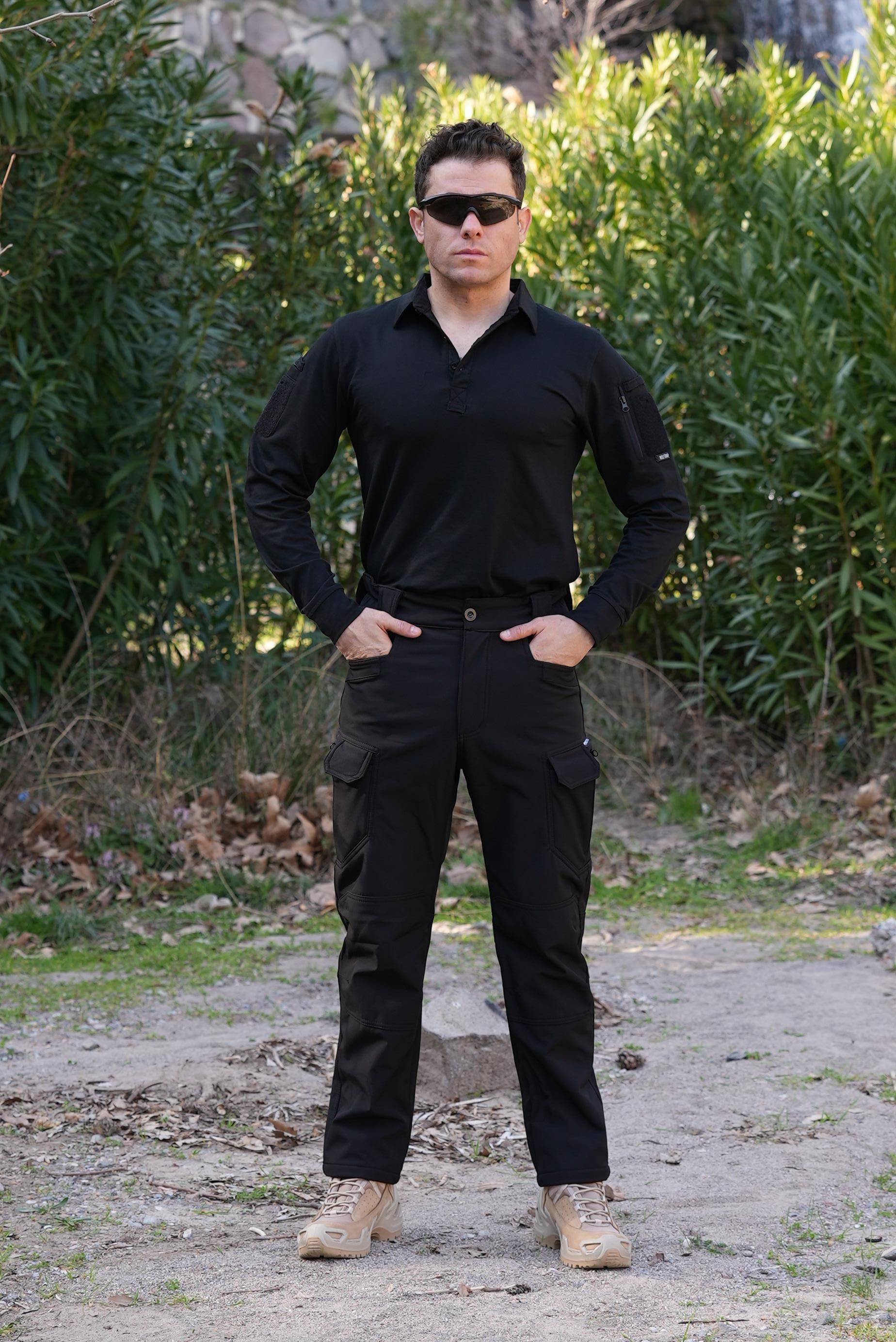 Softshell Taktik Pantolon 1062 Siyah 8 Cepli Su ve Rüzgar Geçirmez Pantolon