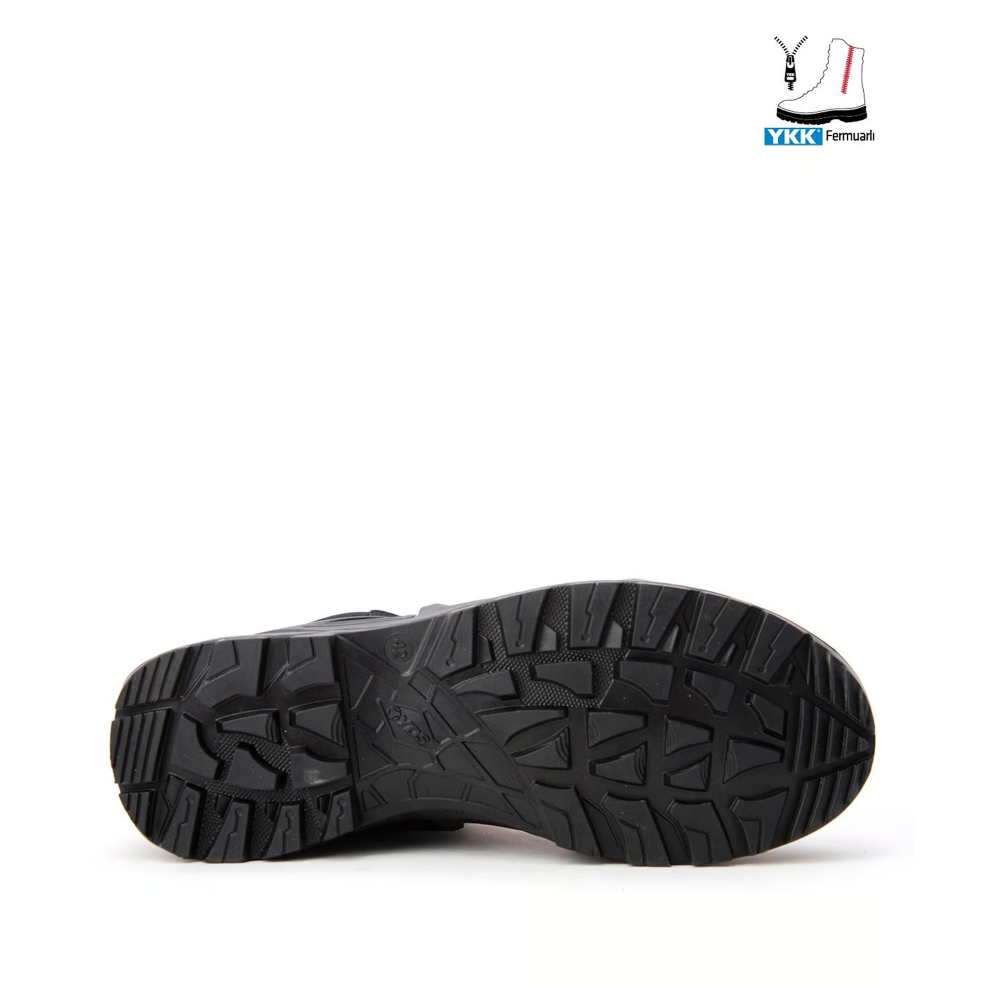 YDS ASTOR WITH ZIP BOT -SİYAH, Hakiki Ciltli Nubuk Deri, Profesyonel Fermuarlı Askeri Taktik Bot