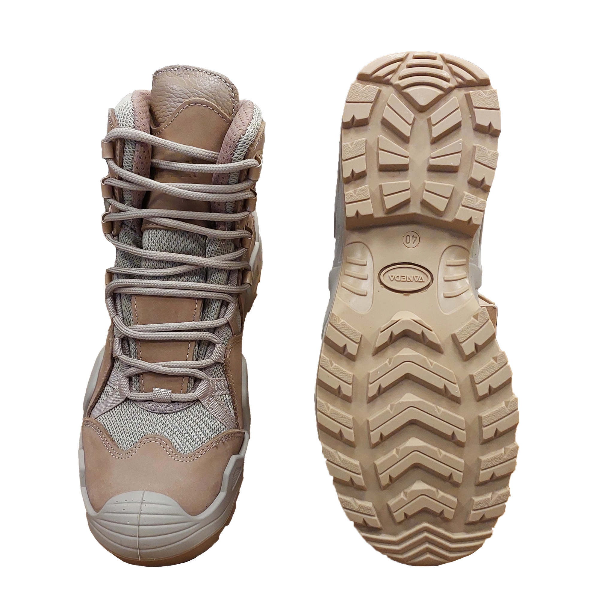 Vaneda 1492 Erkek Bej Kaydırmaz Tabanlı Su Geçirmez Kısa Nubuk Deri Bot