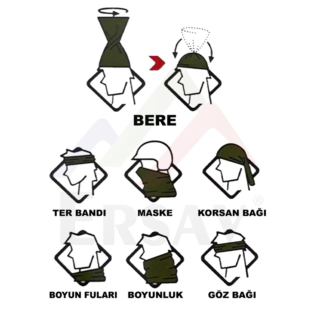 Kuru Kafa Desenli Buff, Farklı Şekillere Girebilen Balaklava Boyunluk