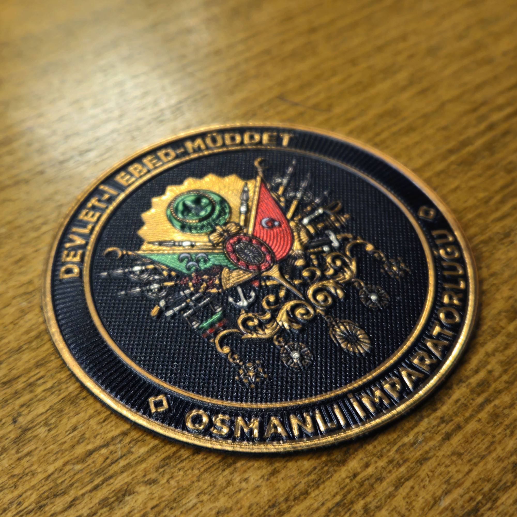 Devlet-i Ebed-Müddet 3D Kabartmalı Cırtlı Plastik Arma Patch 7.5 cm