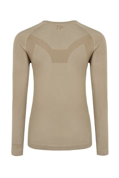 Erkek Dikişsiz Termal Sweatshirt Kum Rengi