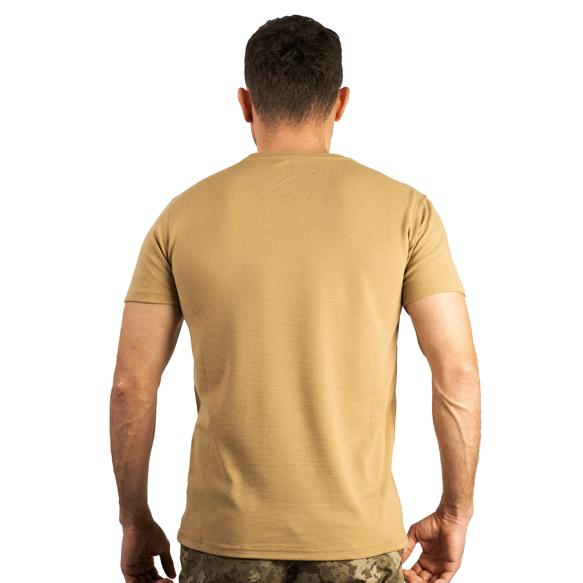 FUR Erkek Bej Basic Tişört - Kısa Kollu Bisiklet Yaka Regular Fit