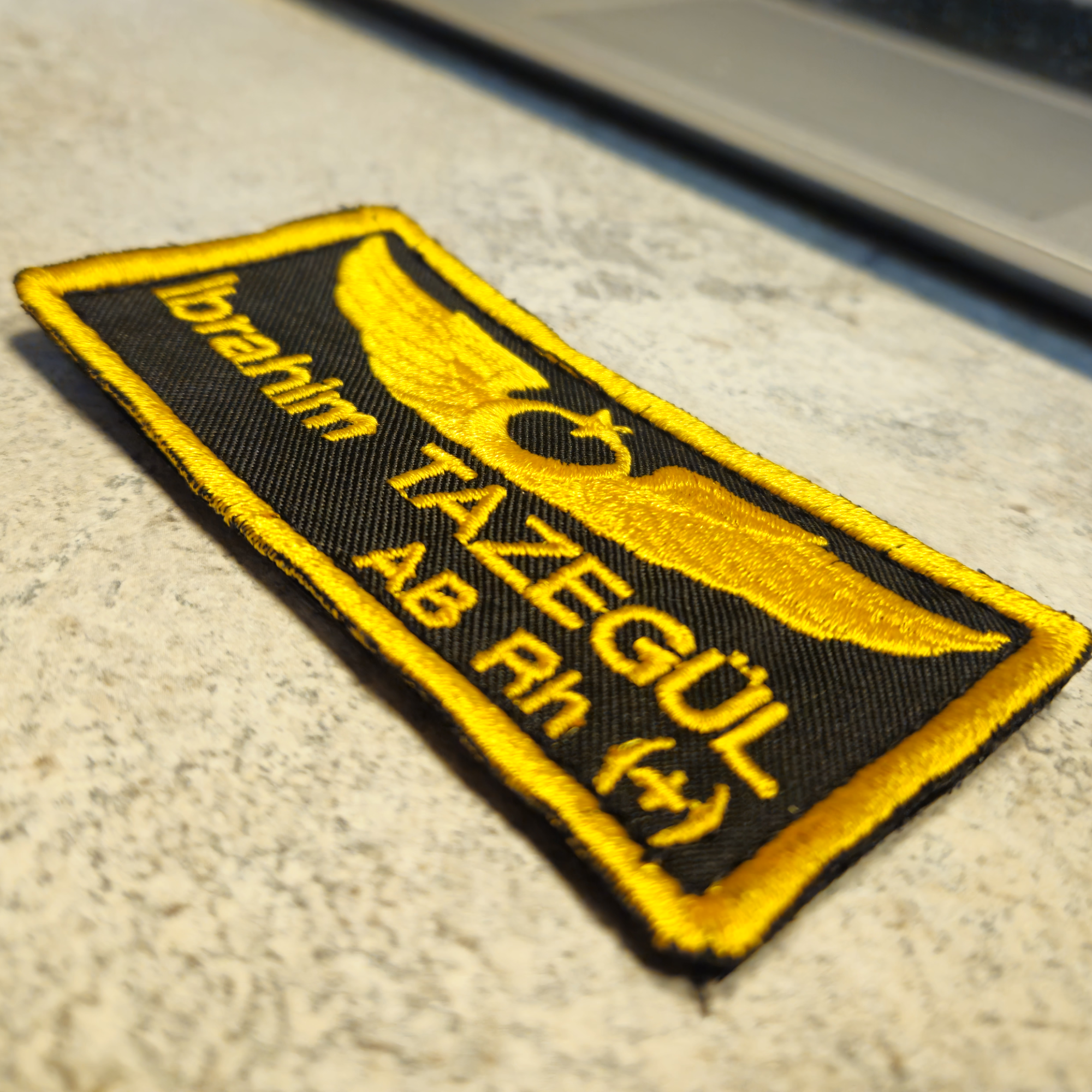 İsme Özel Siyah Zemin Pilot Brövesi Nakış Peç Patch