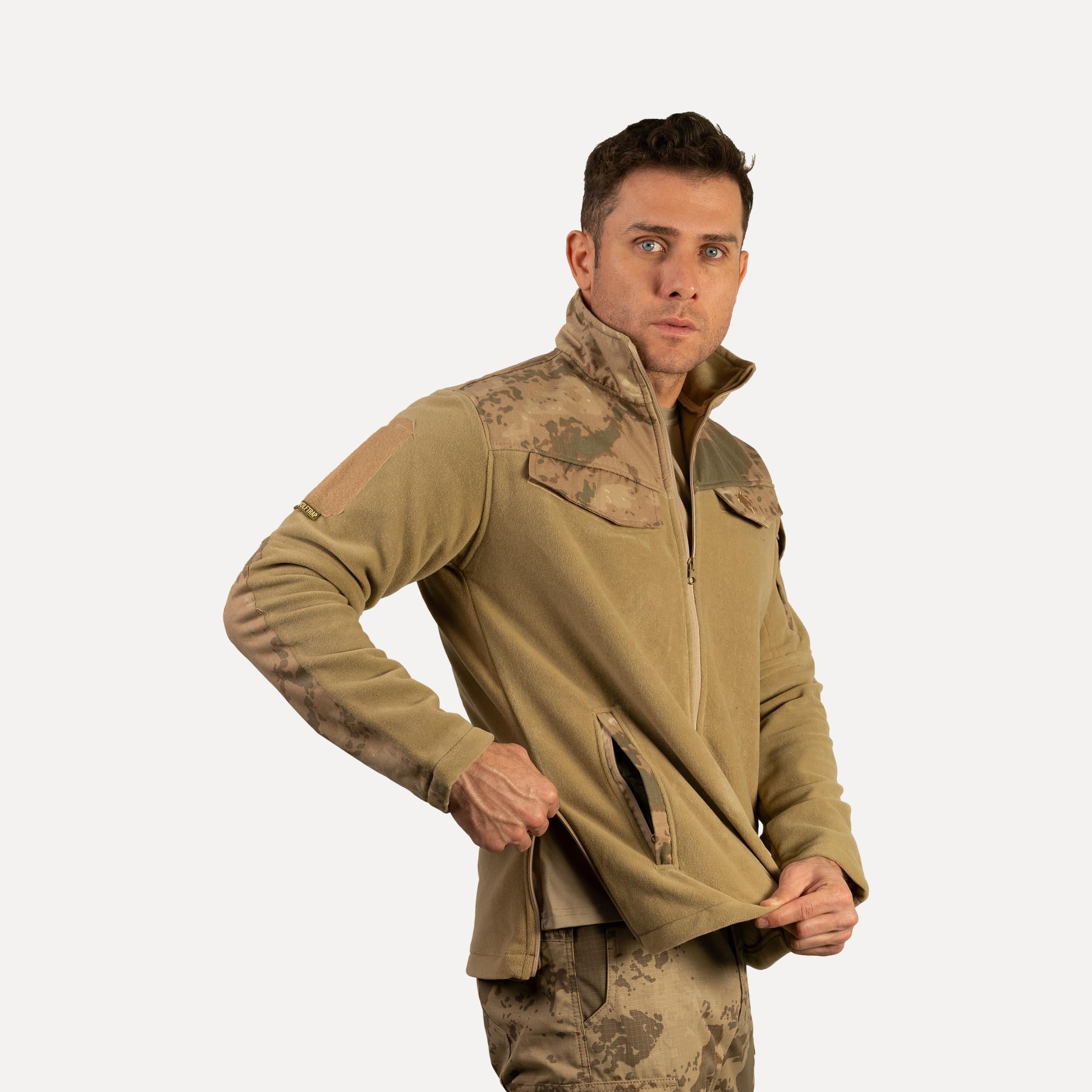 Jandarma Kamuflaj Desenli 5 Cepli Polar Ceket