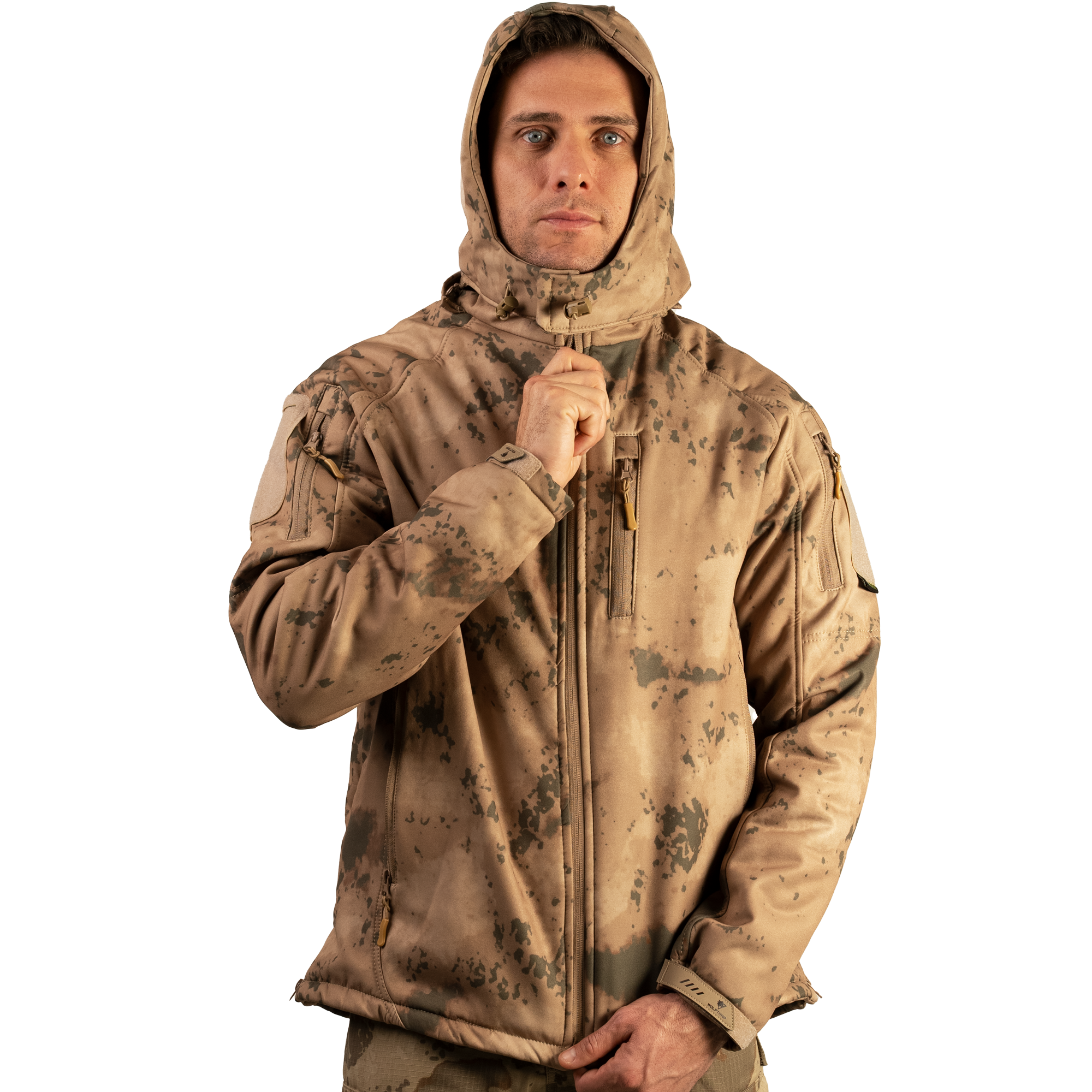 Jandarma Kamuflaj Softshell Mont 2036 5 Cepli Çöl Kamuflaj Mont