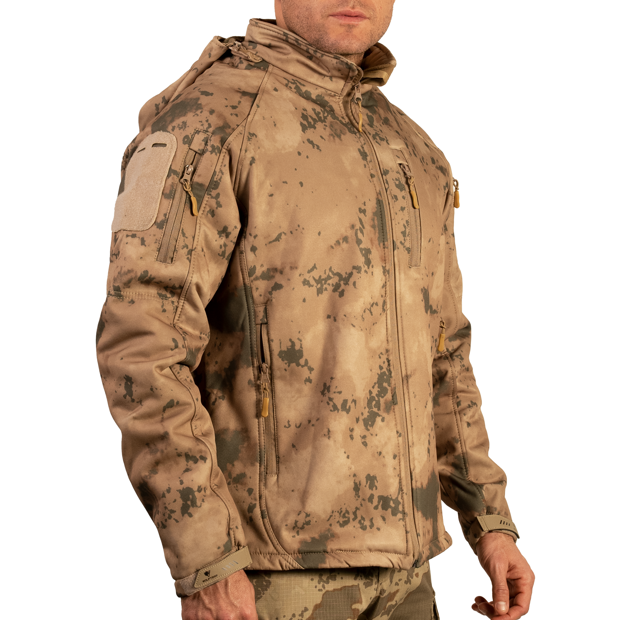 Jandarma Kamuflaj Softshell Mont 2036 5 Cepli Çöl Kamuflaj Mont