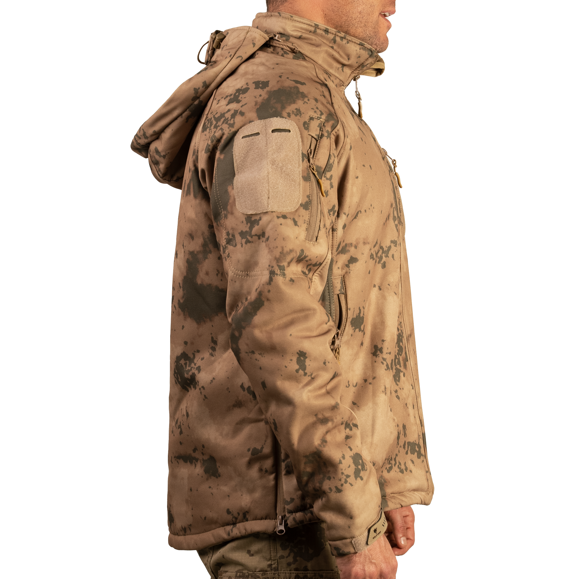 Jandarma Kamuflaj Softshell Mont 2036 5 Cepli Çöl Kamuflaj Mont