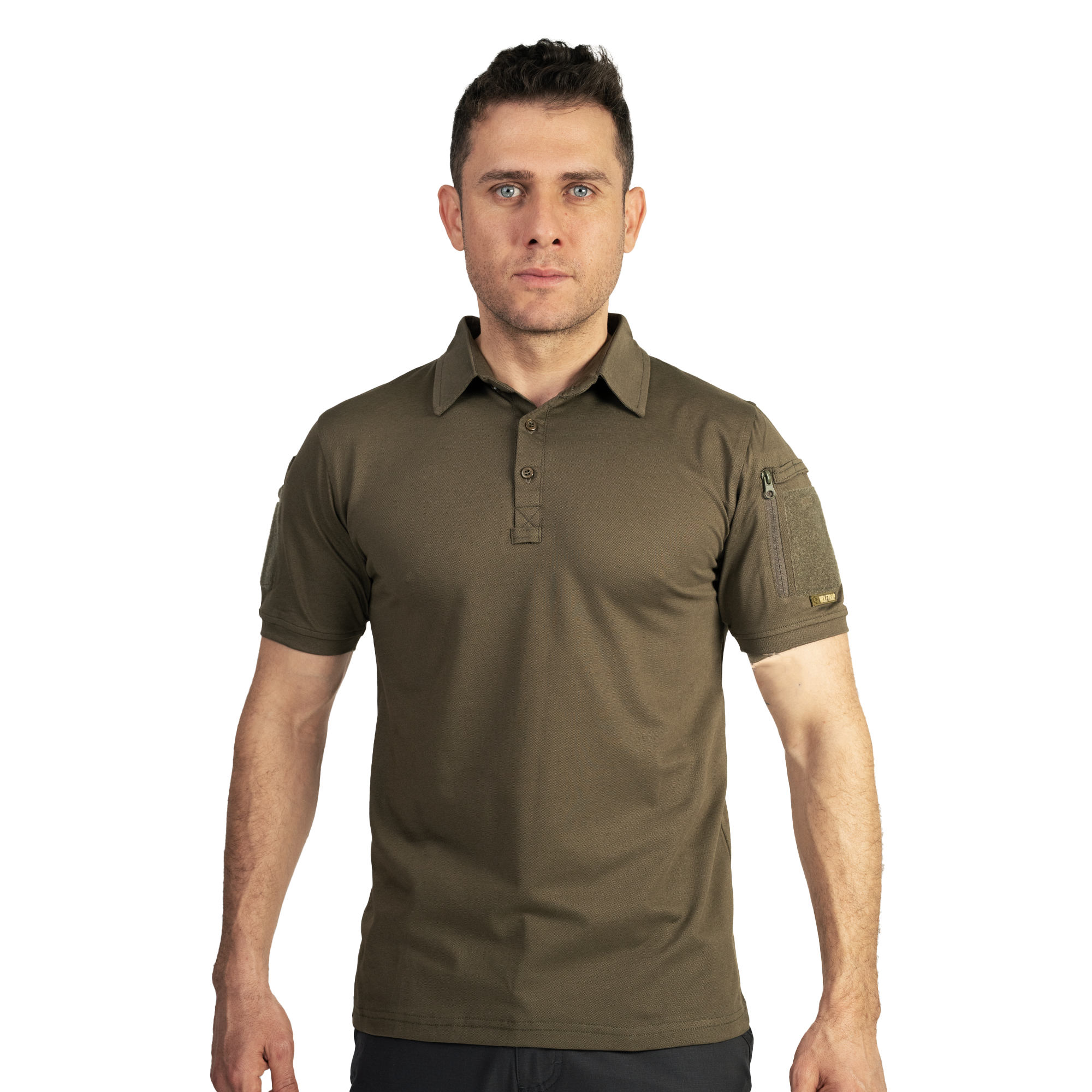 KAPAN Polo Yaka 2 Cepli Kısa Kollu Taktik T-Shirt Haki