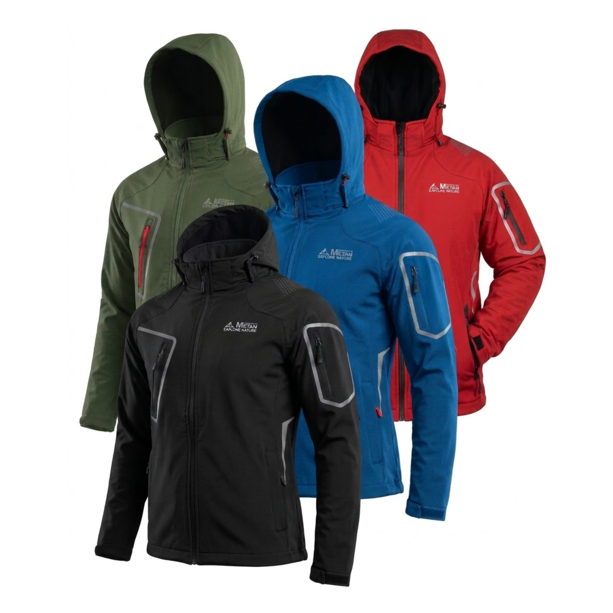 METAM İçi Polarlı Softshell Mont Kırmızı, 5 Cepli Kapüşonlu Mont