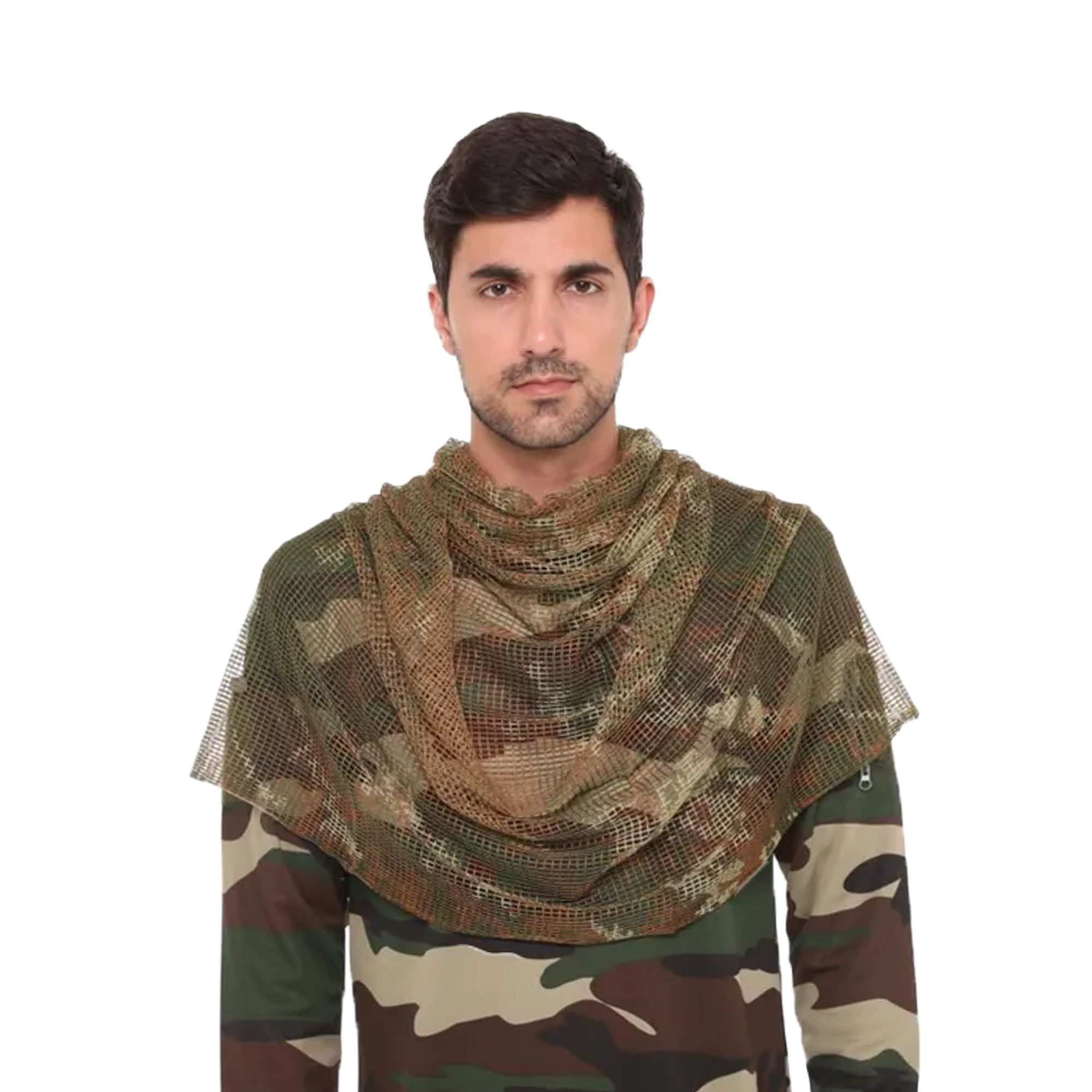Orman Kamuflaj Kare Fileli Askeri Şal, Fileli Puşi, Gizlenme Ağı Tactical File Puşi