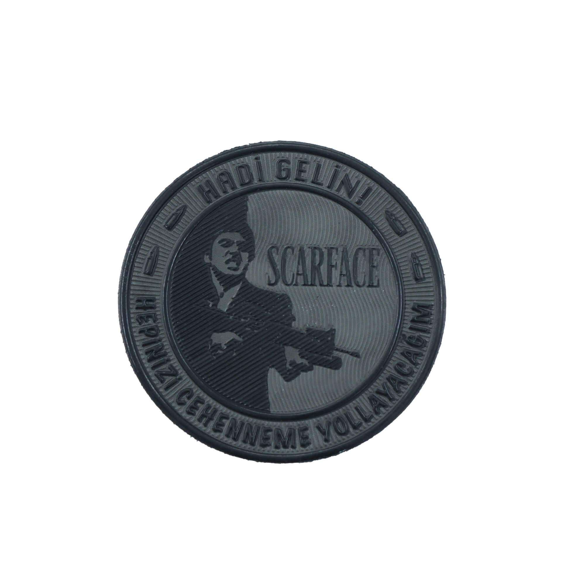 Scarface PVC Cırtlı Yama 7 cm – Taktik Yama | Askeri Tarz Patch | Peç Modelleri ve Fiyatları