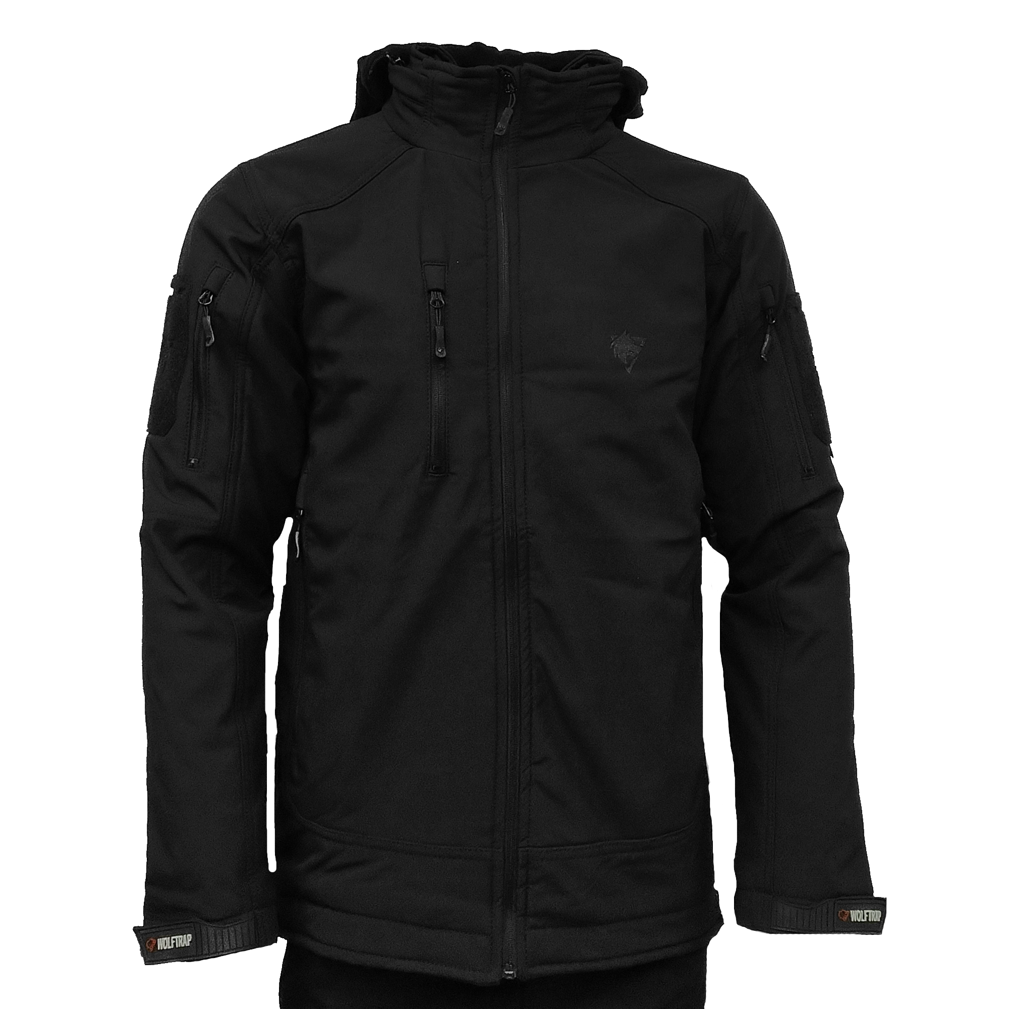 Siyah Softshell Mont 2036 Kapüşonlu 5 Cepli Su ve Rüzgar Geçirmez Mont