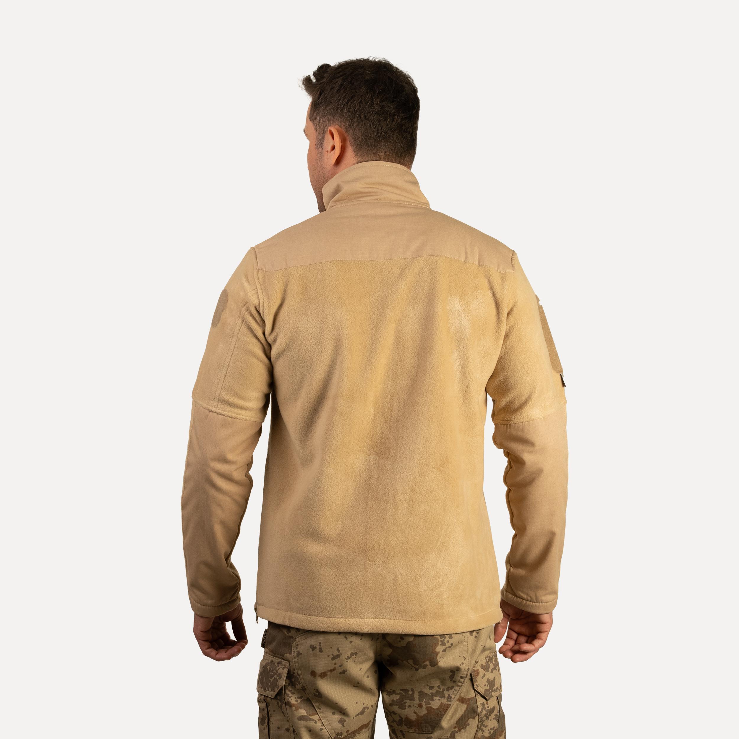 Taktik Polar Ceket Bej 3536 Tam Fermuar Polar Ceket