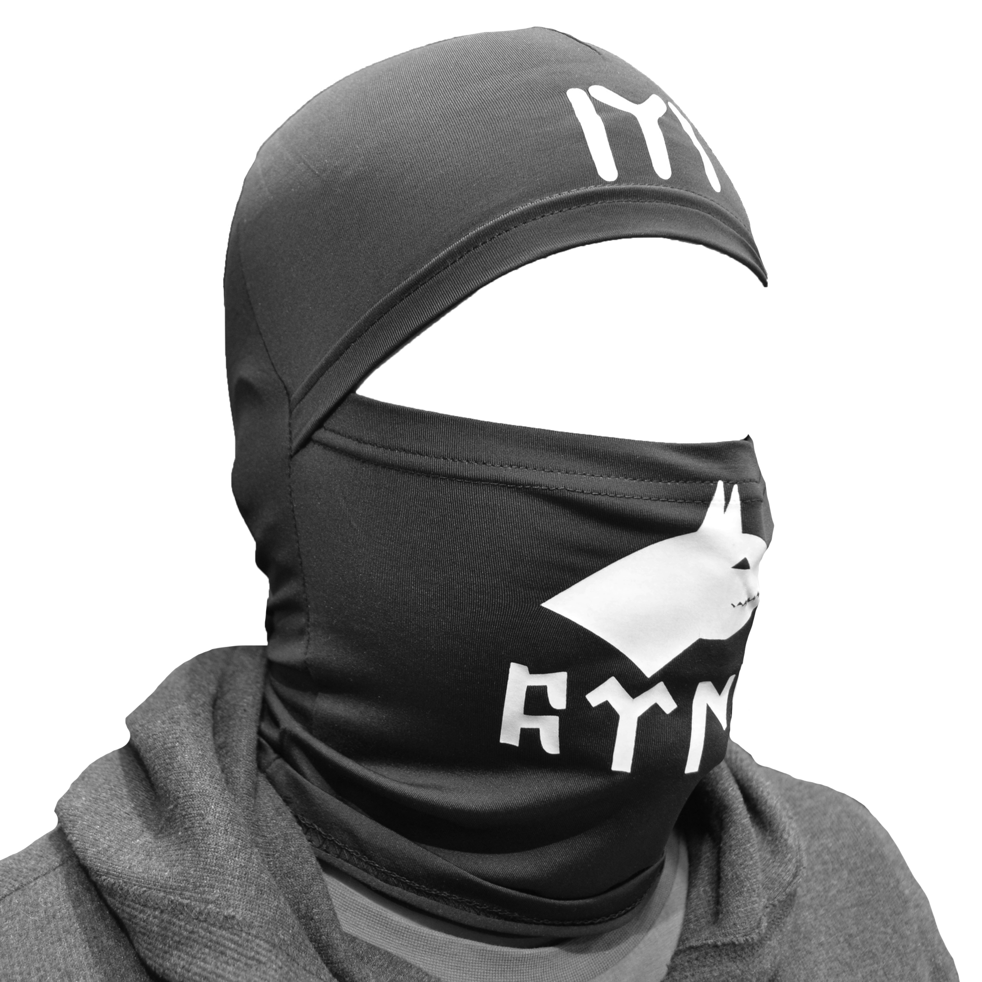 Türk Yazılı Kar Maskesi, Kurt Logolu Balaklava Maske, Göktürkçe Türk Yazılı Maske Siyah, Kask Altı Maske