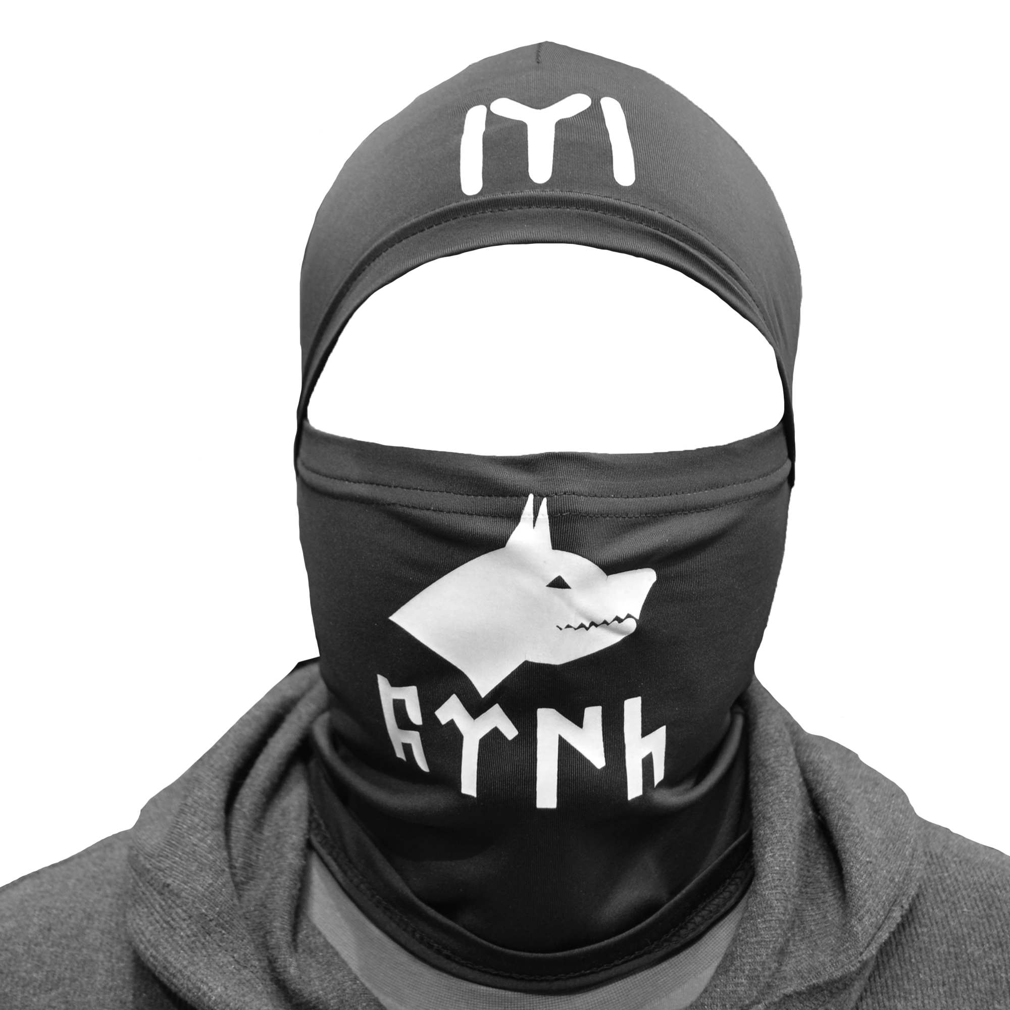 Türk Yazılı Kar Maskesi, Kurt Logolu Balaklava Maske, Göktürkçe Türk Yazılı Maske Siyah, Kask Altı Maske