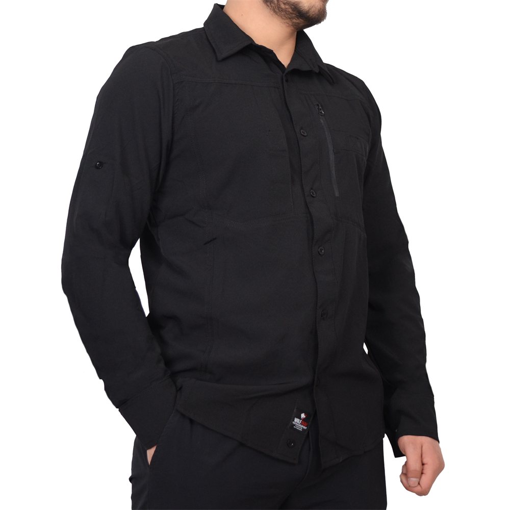 Nefes Alabilir ve Güneşten Koruyucu 4 Mevsim Taktik Gömlek Siyah