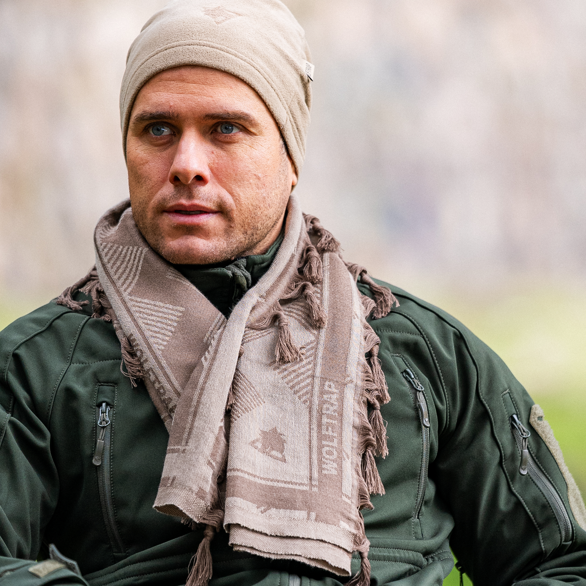 Wolftrap ALFA Desenli Puşi, Kadın & Erkek Fular, Askeri Şal, 100x100 cm