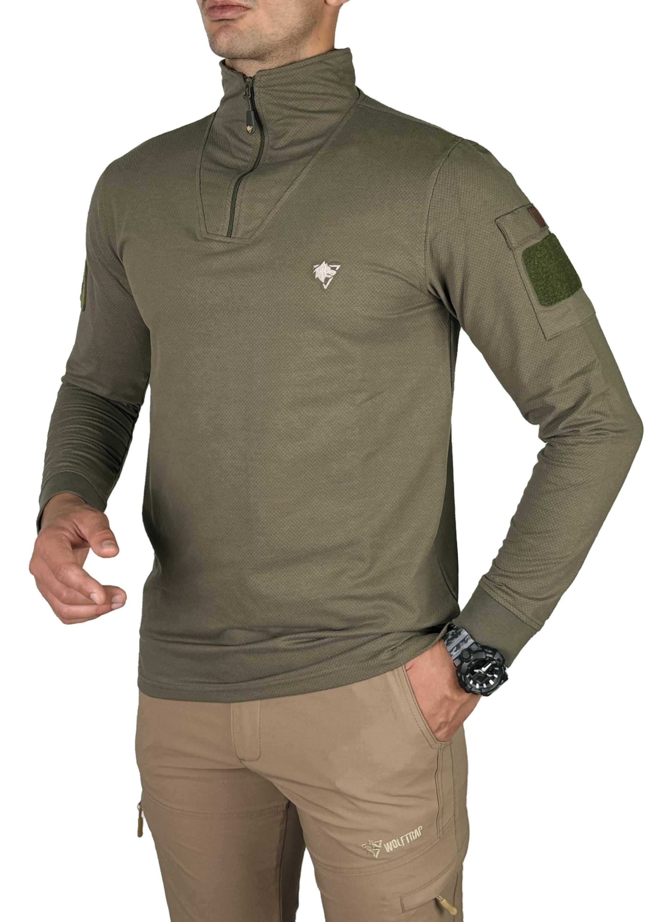 IRAZ Balıkçı Yaka Uzun Kollu Taktik T-Shirt Haki