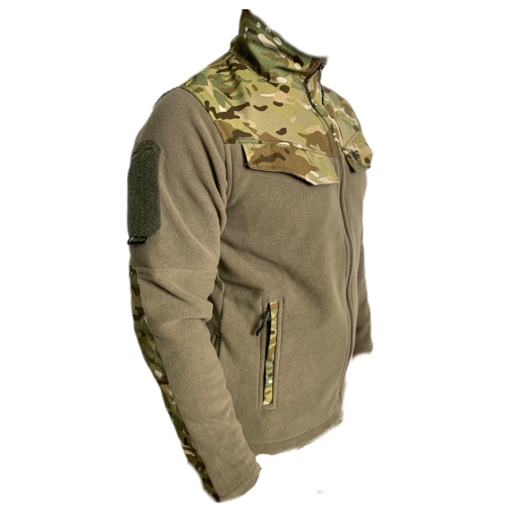 Multicam Kamuflaj Desenli 5 Cepli Polar Ceket, Soğuktan Koruyan Polar Mont