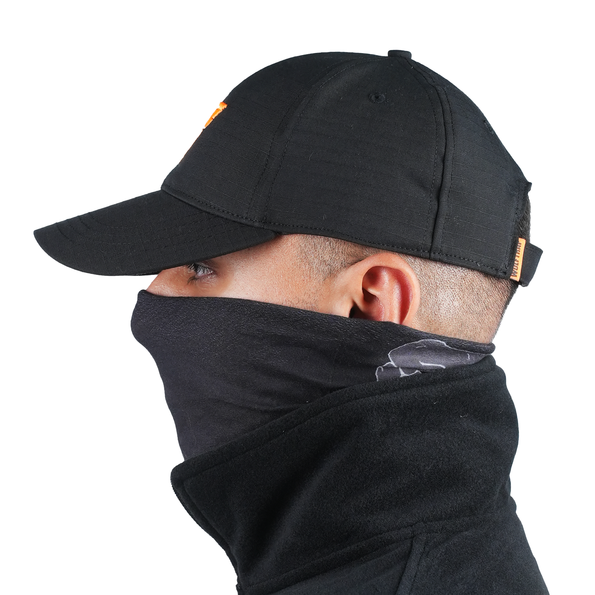 Kurt Logolu Ripstop Kumaş Siyah Şapka