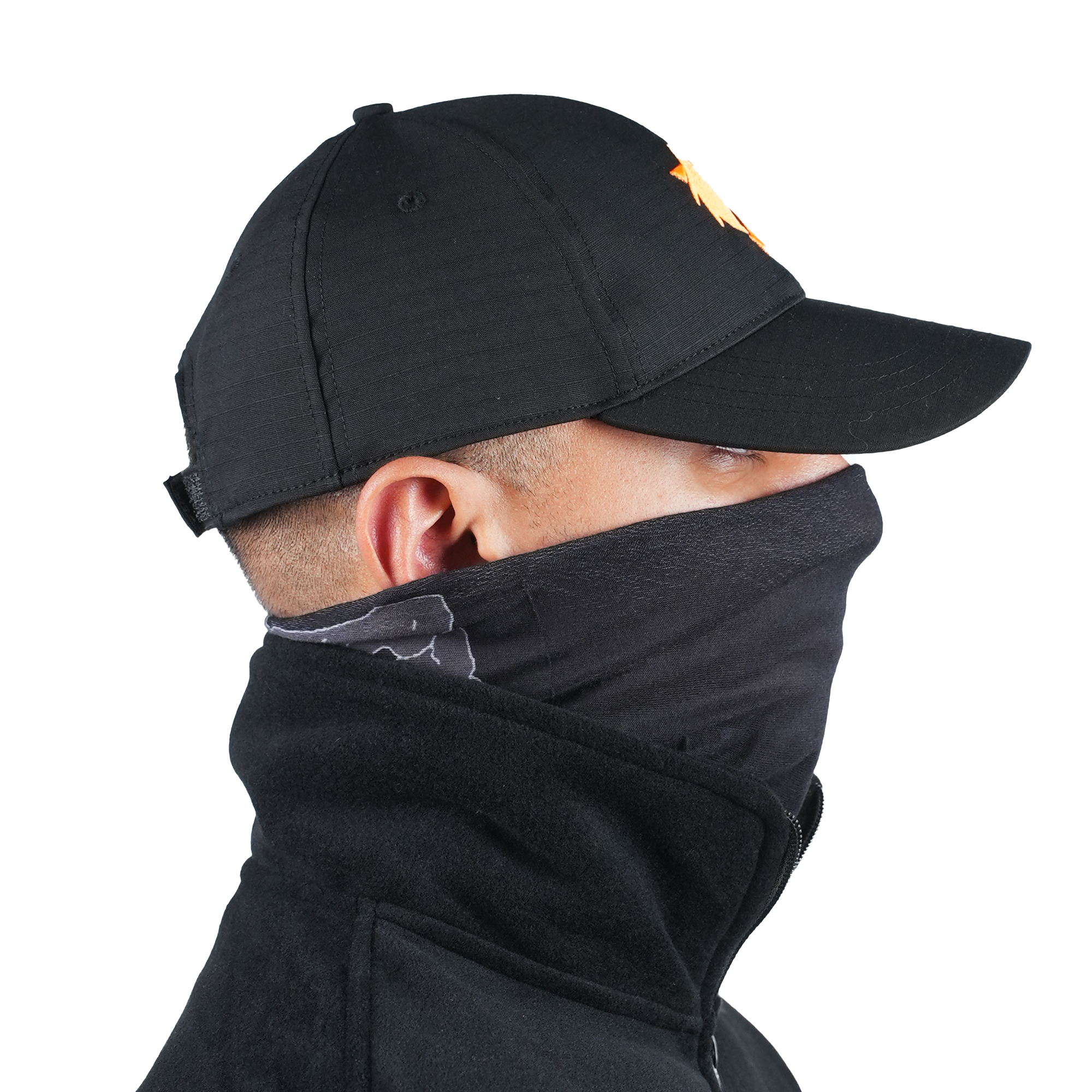 Kurt Logolu Ripstop Kumaş Siyah Şapka