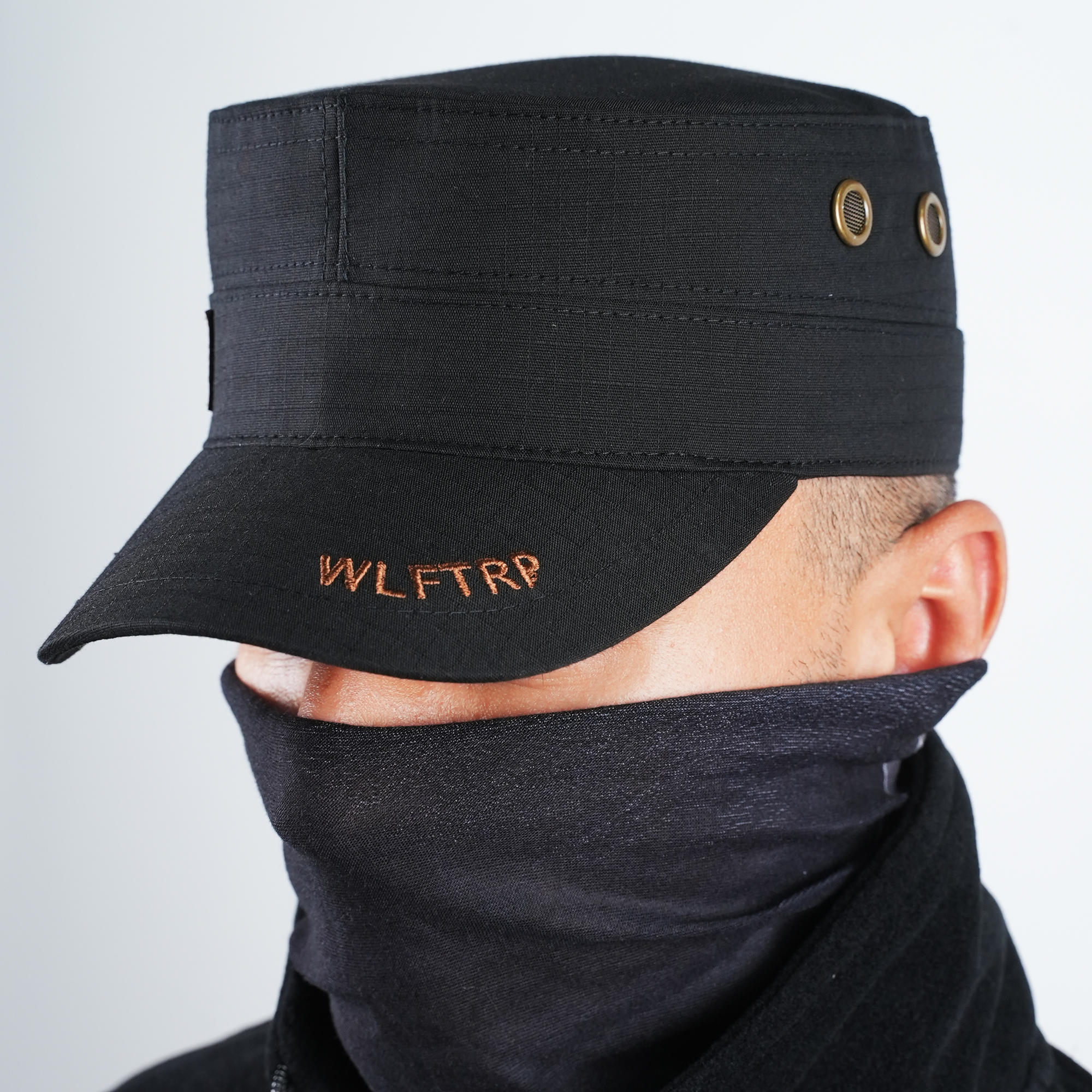 Kurt Logolu Ripstop Siyah Şapka, Siyah Kep