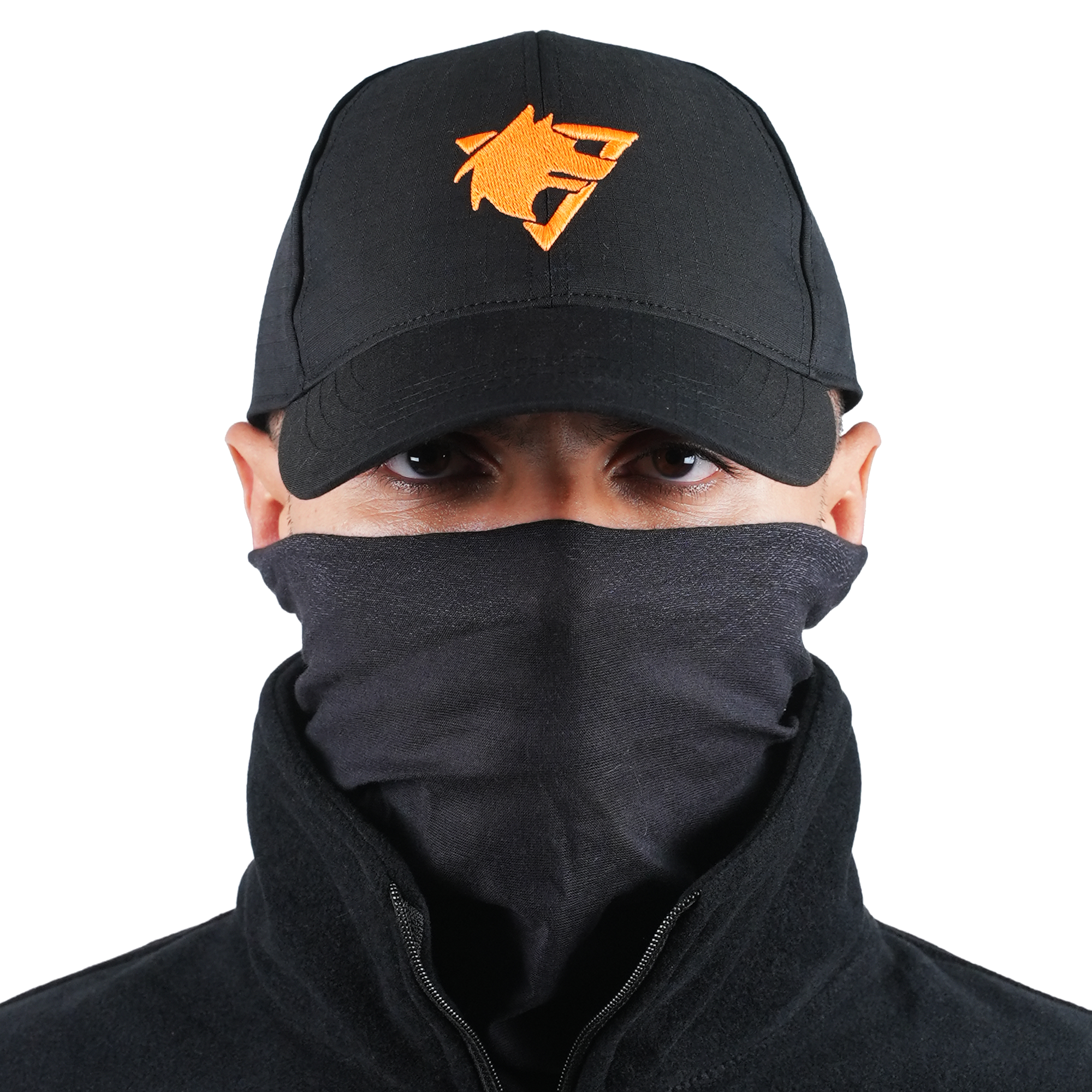 Kurt Logolu Ripstop Kumaş Siyah Şapka