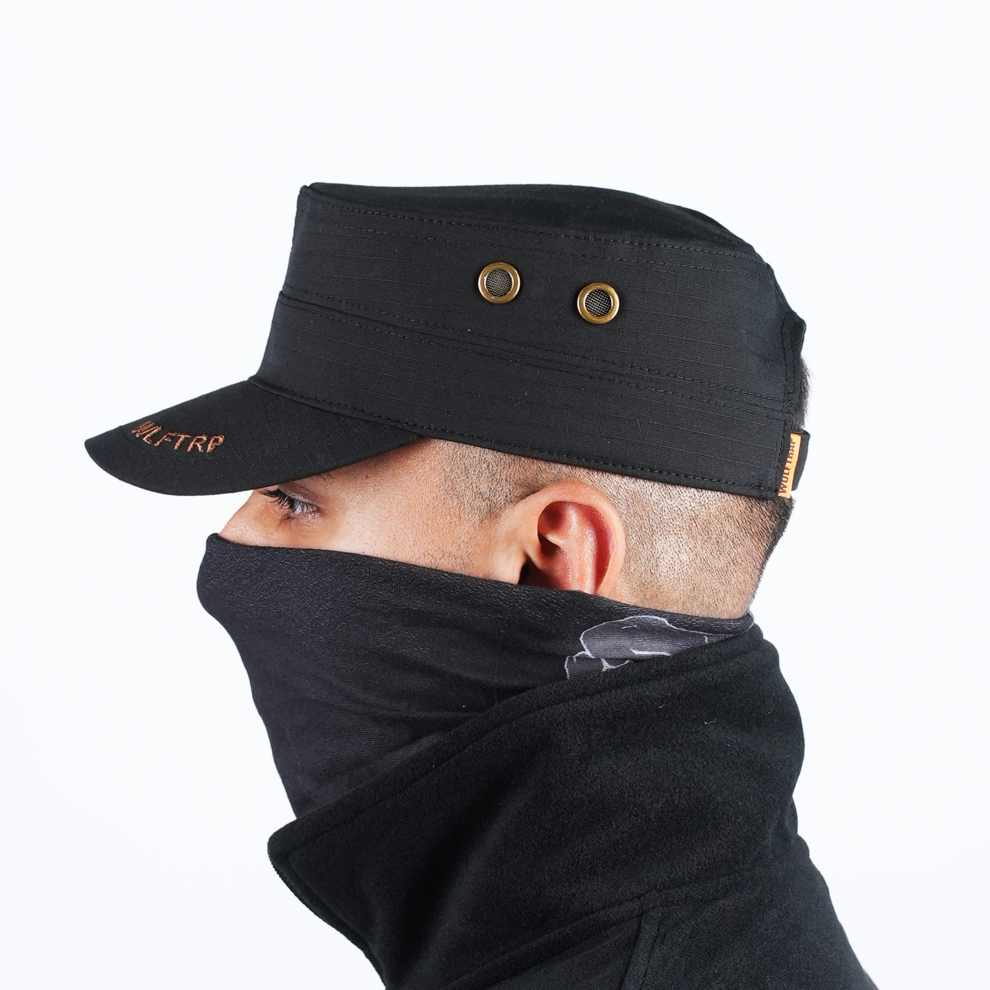 Kurt Logolu Ripstop Siyah Şapka, Siyah Kep