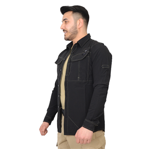 Wolftrap 2 Cepli Paraşüt Kumaş Rahat Kalıp Siyah Taktik Gömlek