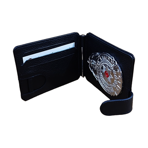 Polis Rozetli Deri Kartlık Siyah