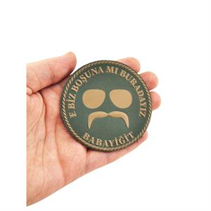 Kurtlar Vadisi Pala Haki Peç, Biz Boşuna Mı Buradayız Babayiğit Yazılı Haki Patch, Askeri Peç