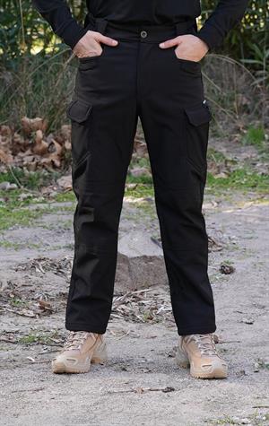 Softshell Taktik Pantolon 1062 Siyah 8 Cepli Su ve Rüzgar Geçirmez Pantolon
