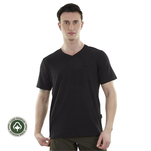 Alpinist Vortex Erkek T-Shirt Siyah, V Yaka Tişört