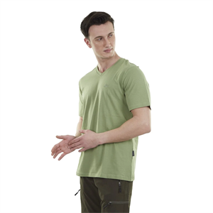 Alpinist Vortex Erkek T-Shirt Yeşil, V Yaka Tişört