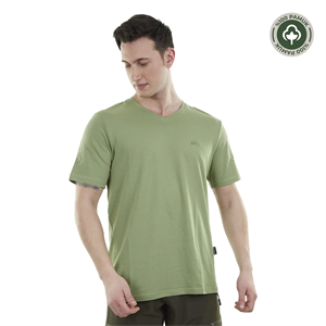 Alpinist Vortex Erkek T-Shirt Yeşil, V Yaka Tişört