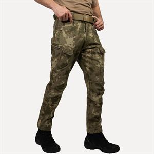 Askeri Kamuflaj Desenli 1062 8 Cepli Softshell Pantolon, İçi Polarlı Softshell Pantolon