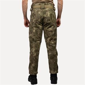 Askeri Kamuflaj Desenli 1062 8 Cepli Softshell Pantolon, İçi Polarlı Softshell Pantolon