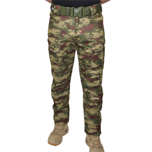 Askeri Kamuflaj Desenli 8 Cepli Su Geçirmez Soğuk ve Rüzgara Dayanıklı Softshell Pantolon