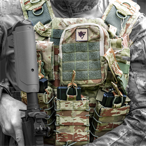 Balistik Plaka Takılabilen Askeri Kamuflaj 7.62 Tam Donanımlı Hücum Yeleği