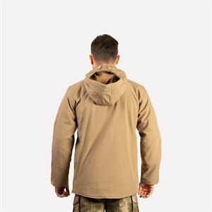 Bej Softshell Mont 2036 Kapüşonlu 5 Cepli Su ve Rüzgar Geçirmez Mont