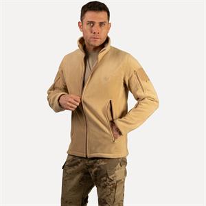 Tam Fermuarlı Taktik Polar Ceket 2011 Bej 5 Cepli Outdoor Polar