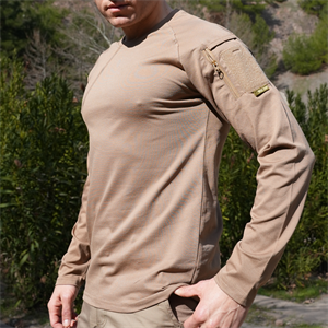 BELDARAN 2 Cepli Uzun Kollu Taktik Tişört Koyu Bej