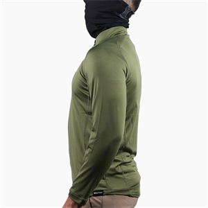 Çeyrek Fermuar Uzun Kollu Sweatshirt Haki, Termal Sweatshirt, Esnek İç Katman Giysisi