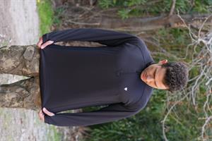 Çeyrek Fermuar Uzun Kollu Sweatshirt Siyah, Termal Sweatshirt, Esnek İç Katman Giysisi