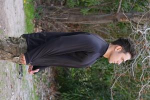 Çeyrek Fermuar Uzun Kollu Sweatshirt Siyah, Termal Sweatshirt, Esnek İç Katman Giysisi